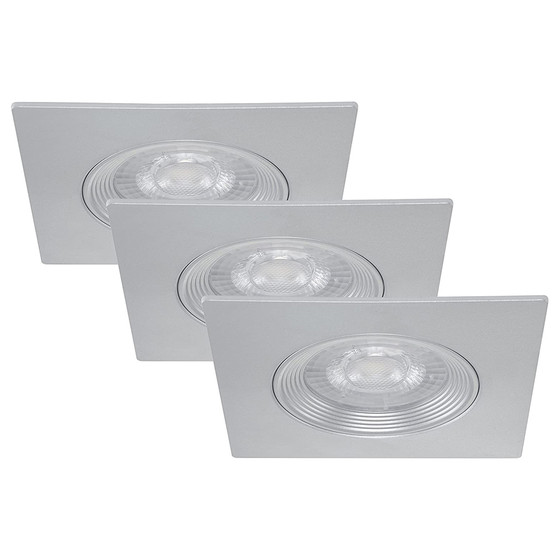 Briloner 7281-034 LED Einbauleuchten Set Titan eckig 3x5W IP23 inkl. Leuchtmittel