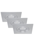 Briloner 7281-034 LED Einbauleuchten Set Titan eckig 3x5W IP23 inkl. Leuchtmittel