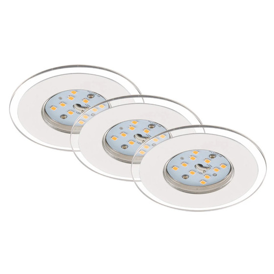 Briloner 7257-036 LED Einbauleuchten Set Weiß rund 3x5,5W IP44 inkl. Leuchtmittel