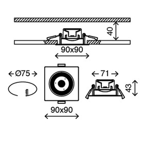 Briloner 7279-034 LED Einbauleuchten Set Titan eckig 3x5W...