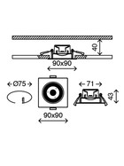 Briloner 7279-034 LED Einbauleuchten Set Titan eckig 3x5W IP23 schwenkbar inkl. Leuchtmittel