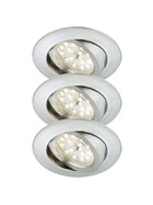 Briloner 7296-019 LED Einbauleuchten Set Aluminium rund 6,5W IP23 schwenkbar 3-Stufen-Dimmbar inkl. Leuchtmittel