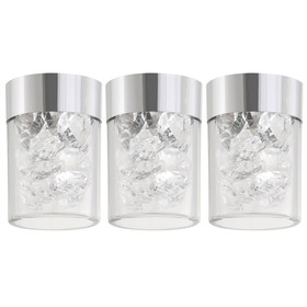 3er-Set Briloner 7241-000 Dekorationsglas Clip-Teil klar Kristalle für Einbauleuchten Attach 7240-xxx