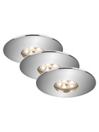 Briloner 7240-038 LED Einbauleuchten Set Chrom rund 3x1,8W IP44 inkl. Leuchtmittel