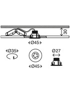 Briloner 7240-038 LED Einbauleuchten Set Chrom rund 3x1,8W IP44 inkl. Leuchtmittel