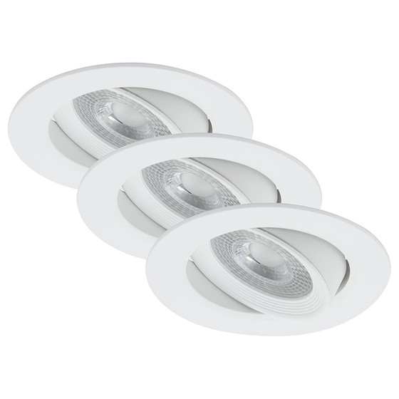 Briloner 7278-036 LED Einbauleuchten Set Weiß rund 3x5W IP23 schwenkbar inkl. Leuchtmittel