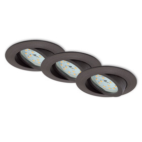 3 x Briloner 7232-031 LED Einbauleuchten Set Schwarz rund...