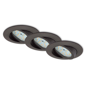 Briloner 7296-031 LED Einbauleuchten Set Eisengrau rund...