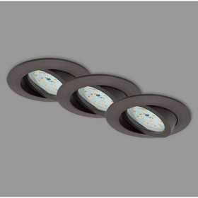 Briloner 7296-031 LED Einbauleuchten Set Eisengrau rund...