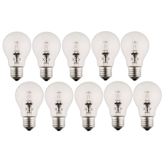 10 x Halogen Lampen A55 18W = 23W E27 klar dimmbar warmweiß