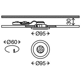 Briloner 7258-012 LED Einbauleuchten Set Nickel matt rund 7W IP23 schaltbarer Leuchtrand inkl. Leuchtmittel