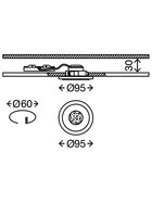 Briloner 7258-012 LED Einbauleuchten Set Nickel matt rund 7W IP23 schaltbarer Leuchtrand inkl. Leuchtmittel