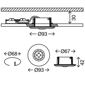 Briloner 7227-018 LED Einbauleuchten Set Chrom rund 5W...