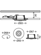 Briloner 7227-018 LED Einbauleuchten Set Chrom rund 5W IP65 inkl. Leuchtmittel