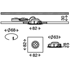 Briloner 7210-012 LED Einbauleuchten Set Nickel matt eckig 5W IP23 schwenkbar inkl. Leuchtmittel