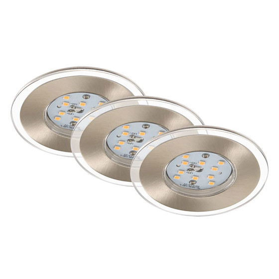 Briloner 7257-032 LED Einbauleuchten Set Nickel matt rund...