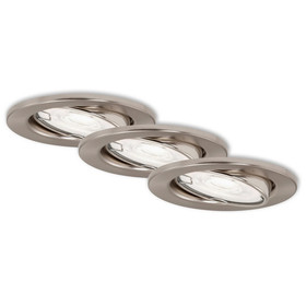 Briloner 7182-032 LED Einbauleuchten Set Nickel matt rund 3x5W GU10 IP23 schwenkbar CCT 2000K/2500K/3000K