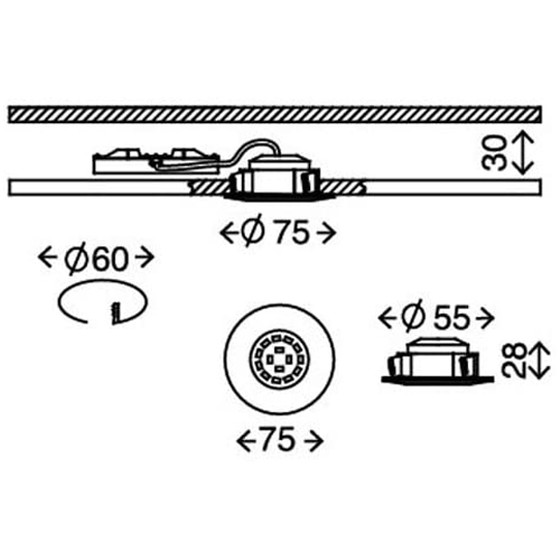 Briloner 7204-019 LED Einbauleuchten Set Aluminium rund...