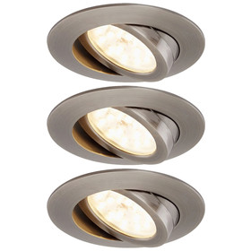 Briloner 7209-031 LED Einbauleuchten Set Eisengrau rund 3x5W IP23 schwenkbar inkl. Leuchtmittel