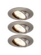 Briloner 7209-031 LED Einbauleuchten Set Schwarz rund 3x5W IP23 schwenkbar inkl. Leuchtmittel