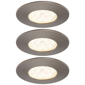 Briloner 7204-031 LED Einbauleuchten Set Eisengrau rund 3x5W IP44 inkl. Leuchtmittel