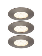 Briloner 7204-031 LED Einbauleuchten Set Eisengrau rund 3x5W IP44 inkl. Leuchtmittel