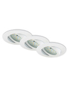 Briloner 7209-036 LED Einbauleuchten Set Weiß rund 3x5W IP23 schwenkbar inkl. Leuchtmittel