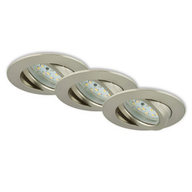 Briloner 7209-032 LED Einbauleuchten Set Nickel matt rund...