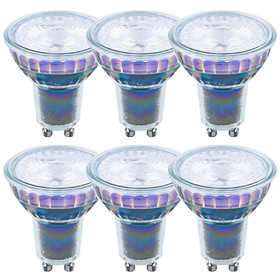 6 x LED Leuchtmittel Glas Reflektor 5,5W = 50W GU10 Linse...