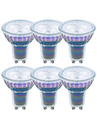 6 x LED Leuchtmittel Glas Reflektor 5,5W = 50W GU10 Linse 345lm warmweiß 2700K Ra>90 36° DIMMBAR