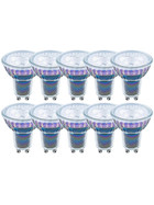 10 x LED Leuchtmittel Glas Reflektor 5,5W = 50W GU10 Linse 345lm warmweiß 2700K Ra>90 36° dimmbar