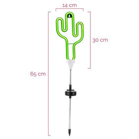 Paulmann Pauleen LED Solar Erdspieß Sunshine Kaktus Neon Grün Silber IP44 Akku