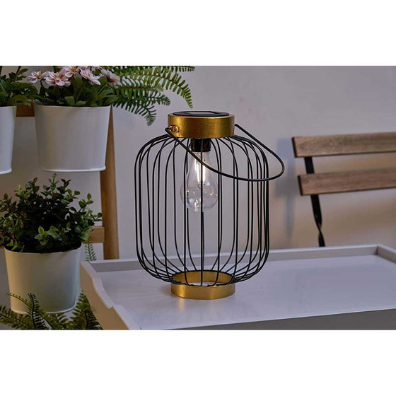 Paulmann Pauleen LED Solar Erdspie Laterne Sunshine Wonder Schwarz Gold IP44 warmwei 3000K Akku