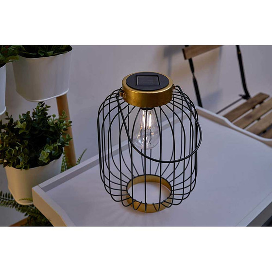 Paulmann Pauleen LED Solar Erdspie Laterne Sunshine Wonder Schwarz Gold IP44 warmwei 3000K Akku