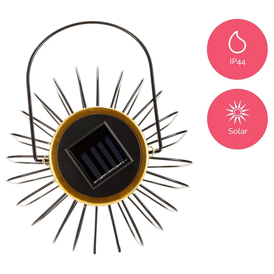 Paulmann Pauleen LED Solar Erdspie Laterne Sunshine Wonder Schwarz Gold IP44 warmwei 3000K Akku