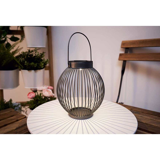 Paulmann Pauleen LED Solar Laterne Tischlampe Sunshine Harmony Grau 16,5cm auen IP44 warmwei 3000K