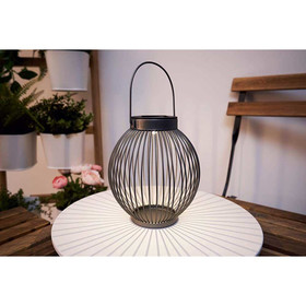 Paulmann Pauleen LED Solar Laterne Tischlampe Sunshine Harmony Grau Ø16,5cm außen IP44 warmweiß 3000K