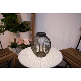 Paulmann Pauleen LED Solar Laterne Tischlampe Sunshine Harmony Grau Ø16,5cm außen IP44 warmweiß 3000K