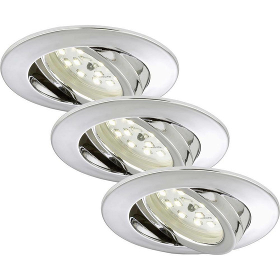 Briloner 7209-038 LED-Modul Einbaustrahler Set 3x5W Metall Chrom Rund schwenkbar B-Ware