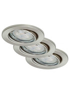 Briloner 7148-032 LED Einbaustrahler Nickel rund IP23 3x5,5W GU10 Dimmbar schwenkbar inkl. Leuchtmittel