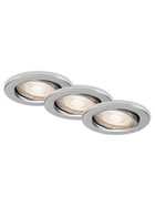 Briloner 7149-039 LED Einbaustrahler Alu IP23 3x5,5W GU10 3-Stufen-Dimmbar schwenkbar inkl. Leuchtmittel