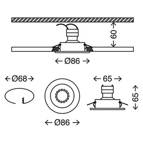 Briloner 7110-037 Einbaustrahler Messing rund IP23 max....