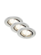 Briloner 7225-039 LED Einbaustrahler Alu rund IP23 3x3W GU10 schwenkbar inkl. Leuchtmittel