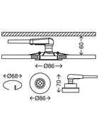 Briloner 7277-038 LED Einbaustrahler Chrom rund IP23 3x5W GU10 schwenkbar 3-Stufen-Dimmbar