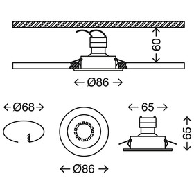 Briloner 7110-039 Einbaustrahler Alu rund IP23 max. 3x35W GU10 schwenkbar exkl. Leuchtmittel