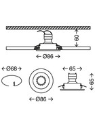 Briloner 7110-039 Einbaustrahler Alu rund IP23 max. 3x35W GU10 schwenkbar exkl. Leuchtmittel