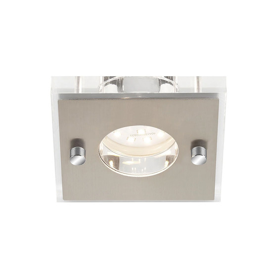 Briloner 7215-012 LED Einbauleuchte Nickel eckig IP44 5W Modul inkl. Leuchtmittel