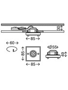Briloner 7215-012 LED Einbauleuchte Nickel eckig IP44 5W Modul inkl. Leuchtmittel