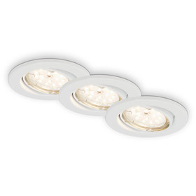 Briloner 7219-036 LED Einbaustrahler Weiß rund IP23 3x5W...
