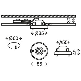 Briloner 7214-012 LED Einbaustrahler Nickel rund IP44 5W...